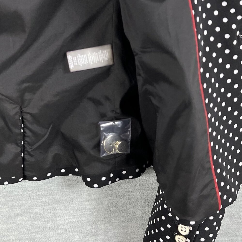 Tommy Hilfiger NEW Womens 4 Polka Dot Black White Logo Pin Blazer Career Wear - Picture 7 of 16